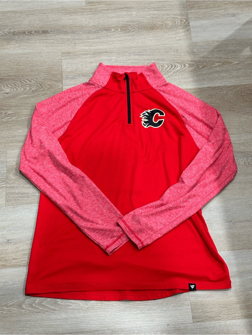 Fanatics Calgary Flames Red & Heathered Pink Quarter-Zip Pullover
